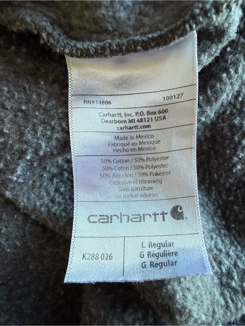 Carhartt Iconic K288 Logo Sweatshirt in Carbon Heather - Picture 11 of 11